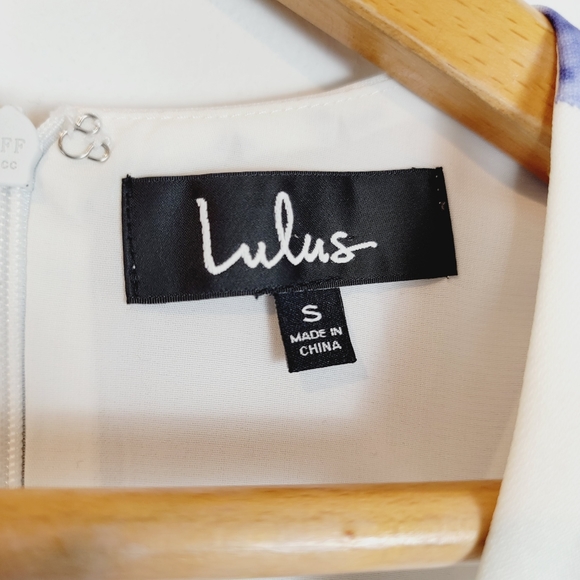 Lulus Blue Seeing Chic Floral Print Dress Fit & Flare Racerback Small a1404 - Picture 5 of 14